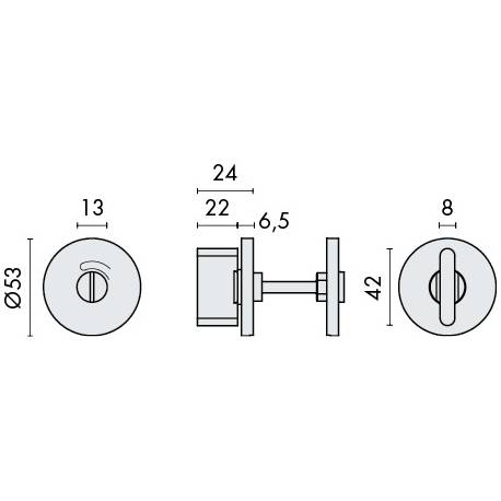 Pr de ros.condamnation - décondamnation avec voyant série Project.Noir mat 19G