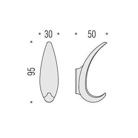 Unité de patère chromée MELO RA17