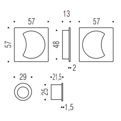 Cuvette encastrée MOOD Q carré 57 mm,C05 Titan
