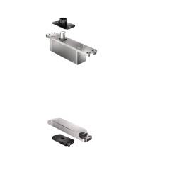 Ensemble pivots ST ONE A/TP70 Fx + plaques rectangulaires inox avec arrêt 0&90°