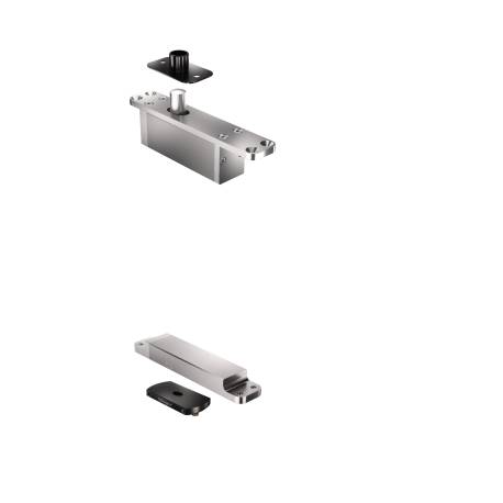 Ensemble pivots ST ONE C/TP70 Fx + plaques rectangulaires inox avec arrêt 0&90°