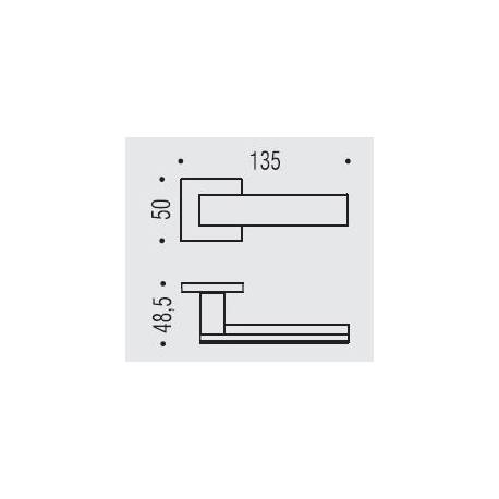 Paire de béquilles ALBA sur rosace carrée, chromé/chromé mat