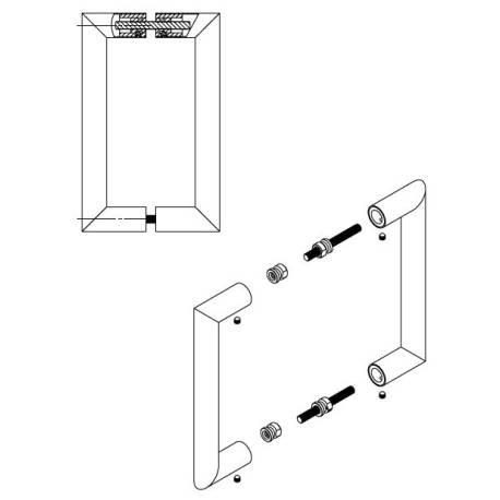 Kit fixations pour montage double poignée de tirage EXS