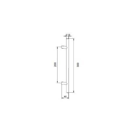Unité poignée de tirage T "Modèle 51" diam.19 mm long:300 EA:200 inox brossé