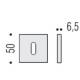 Paire de rosaces carrées clé L (CC6), graphite mat