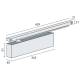 Ferme-porte EXS 500 bras compas, capot 3 côtés inox, force 2-6 argent