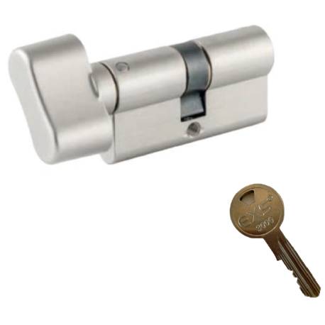 Cylindre européen EXS 3000 à bouton ovale 31.5x40.5 nickelé mat 3 clés