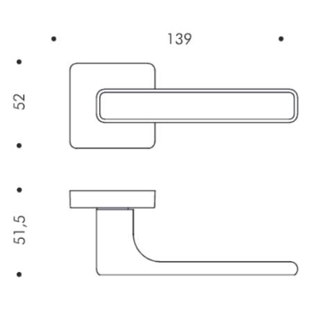 Paire de béquille MOOD DUE Q sur rosace carrées C06 bleu océan