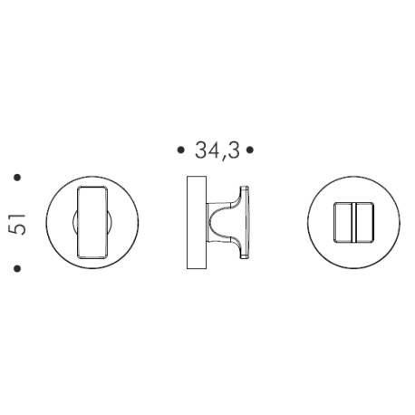 Paire de rosaces rondes conda sans voyant (BC) MOOD DUE C02 bronze