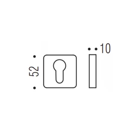 Paire de rosaces carrées MOOD clé I (CR),C09 jaune citron