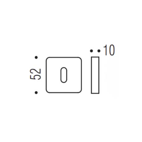 Paire de rosaces carrées MOOD clé L (CR),C09 jaune citron