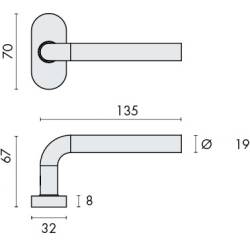 Paire de béq. sur rosaces ovales, modèle L19 mm Project 02.époxi noir mat