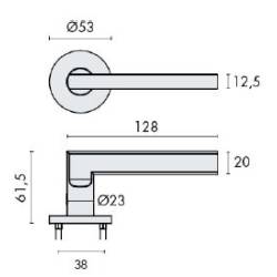 Pr. de béq. sur rosaces rondes à visser, modèle T Project 07. epoxy noir mat