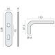 Paire de béquilles sur plaque LOGINOX L 16 mm fonction clé L, inox brossé 304
