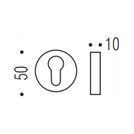 Paire de rosaces rondes MOOD ONE/DUE clé I (BC), C12 bleu capri