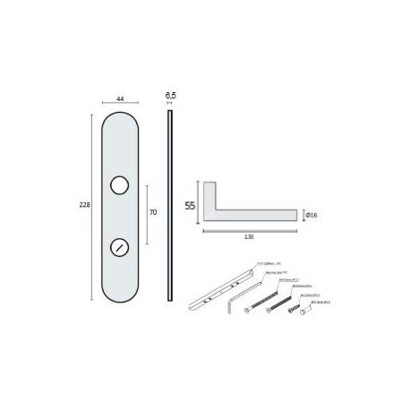 Paire de béq. sur plaque ép. 6,5 mm LOGINOX 221 L90° diam.16 mm, BDCC.