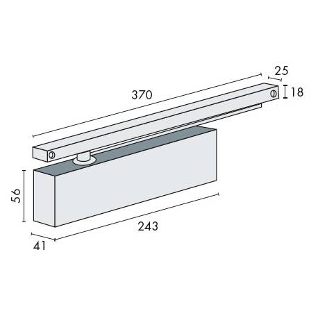Ferme-porte EXS 410, tout inox, force 1-4
