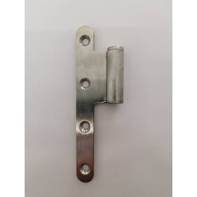 1/2 Paumelle EXS 1.61-F, 140*70 bouts ronds. Femelle droite inox brossé