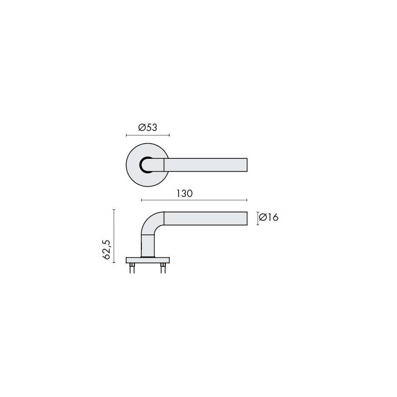 Paire de béq. sur rosaces rondes à visser, L16 mm Project 01, epoxy noir