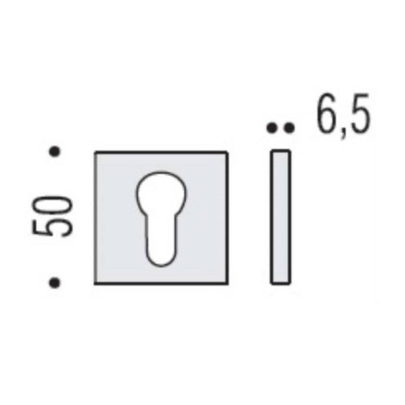 Paire de rosaces carrées clé I (CC6), vintage mat