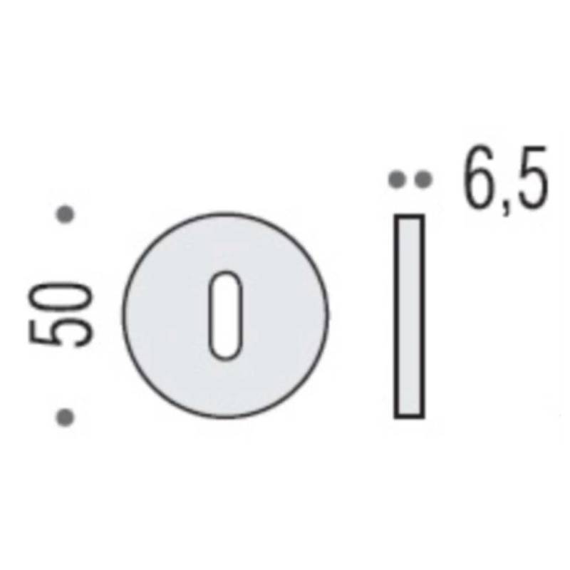 Paire de rosaces rondes clé L (BCF), vintage mat