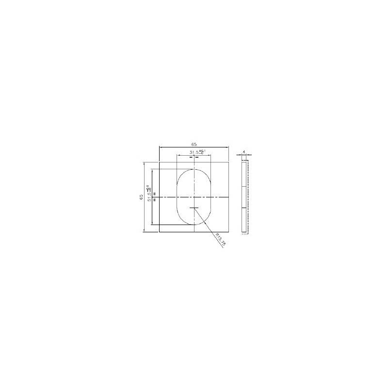 Rosace extérieure carré 65x65 protecteur de cylindre A2P**, chromé mat