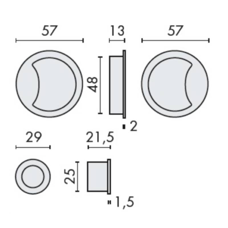 Cuvette encastrée OPEN Ø 57 mm, grafite mat