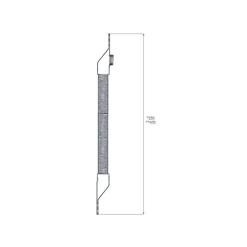 Passe câble à encastrer, longueur 260 mm, acier zingué