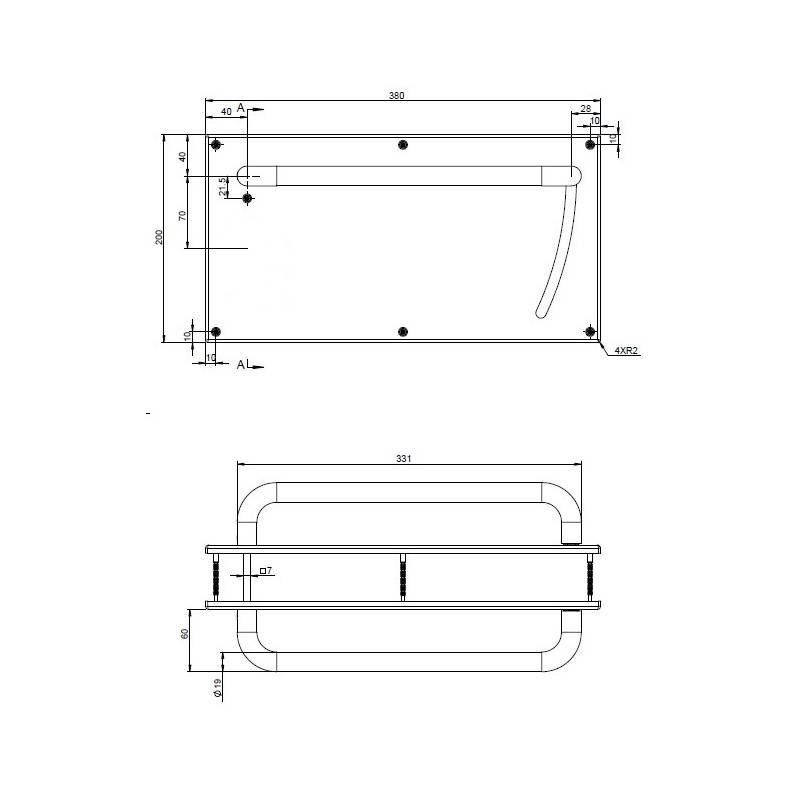 Paire de béquilles rallongées WC Project 20 avec ressort de rappel et guidage