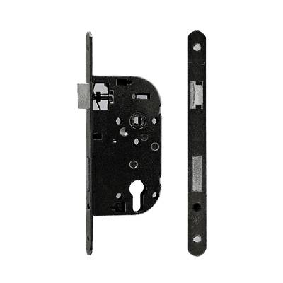 Serrure EXS 14, cylindre européen axe 50 mm NF bouts ronds noire