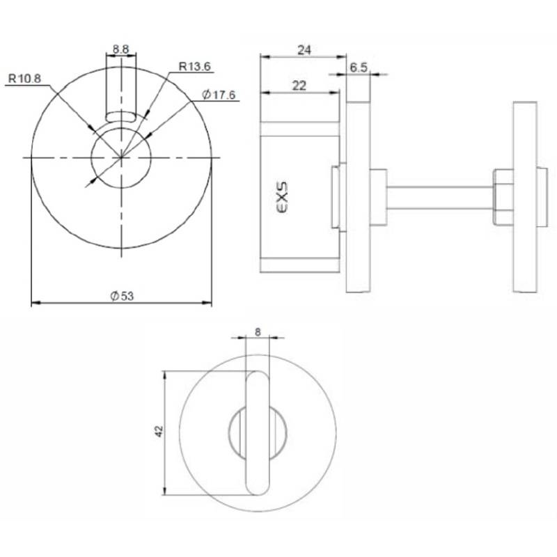 Ensemble condamnation - décondamnation avec voyant série Project Inox brossé
