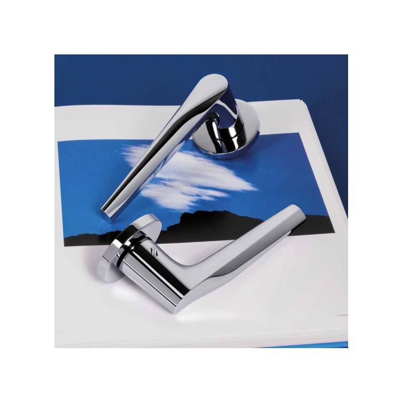 Paire de béquilles PEAK  sur rosace ronde, chromé