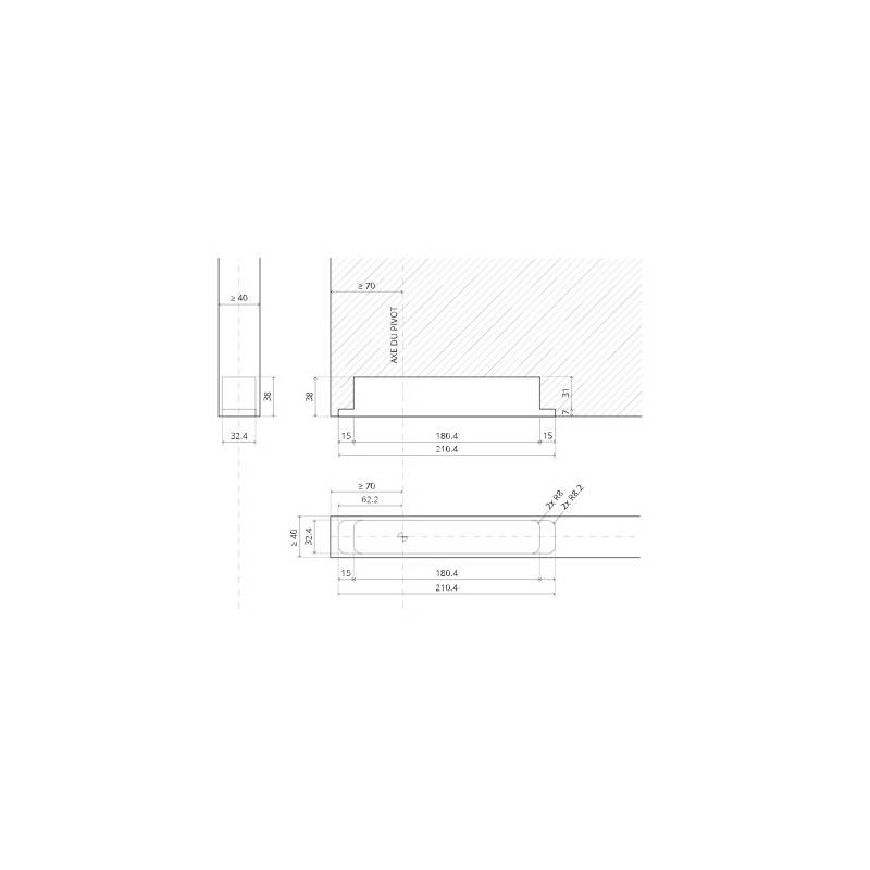 Ensemble pivots ST ONE A/TP70 Fx + plaques rectangulaires inox avec arrêt 0&amp;90°
