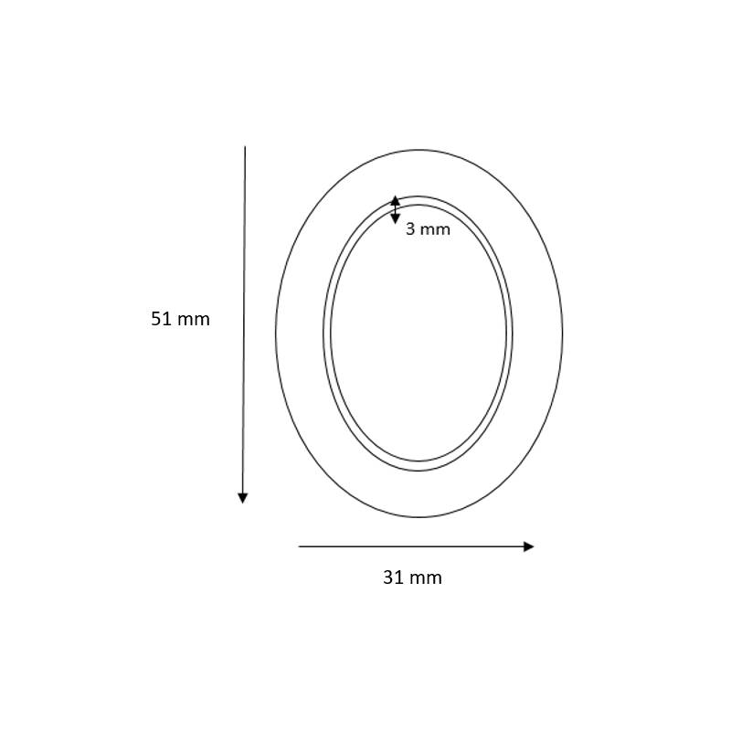 Rosace extérieure ovale  protecteur de cylindre A2P**, laiton HPS gold