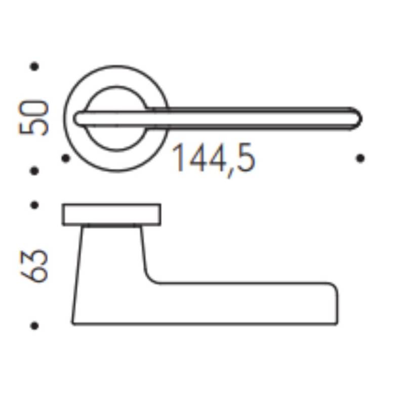 Paire de béquilles ALATO sur rosace ronde, chromé mat