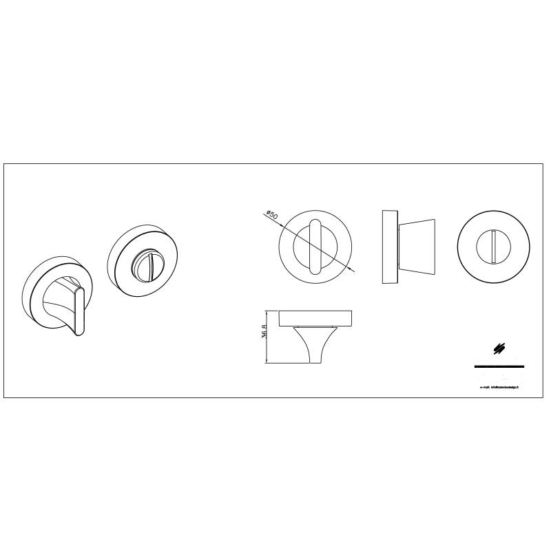 Paire de rosaces rondes conda sans voyant (BC), graphite mat