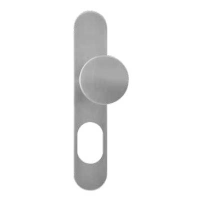 Bouton fixe déporté sur plaque LOGINOX pour cylindre A2P**, inox brossé 304