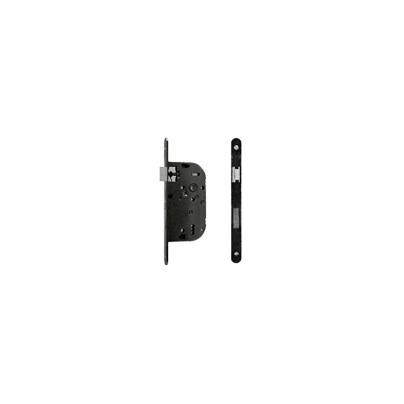Serrure EXS 13, pêne dormant 1/2 tour clé L axe 50 mm NF bouts ronds noire