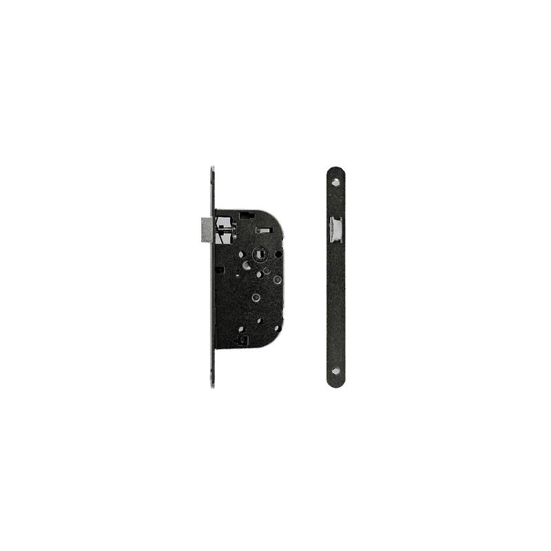 Serrure EXS 11, bec de cane axe 50 mm NF bouts ronds noire