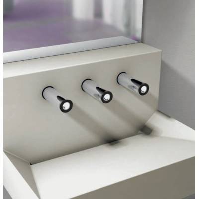 Lavabo Supertris HS en corian comprenant Savon, eau et sèche mains éléctr.