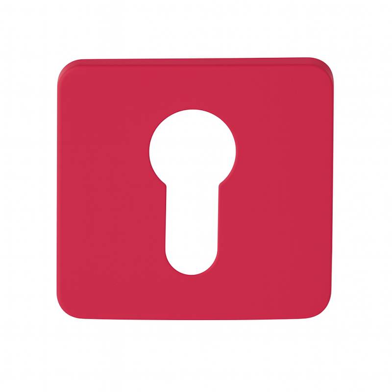 Paire de rosaces carrées MOOD ONE/DUE clé I (CR),C07 rouge framboise