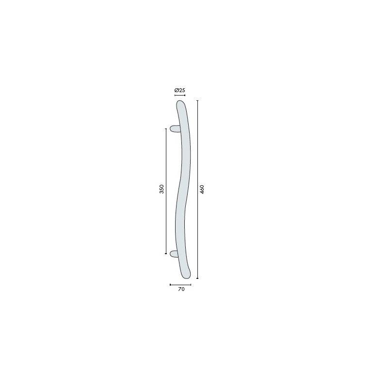 Unité poignée de tirage S "Modèle 59" diam.25 mm long:460 EA:350 inox brossé