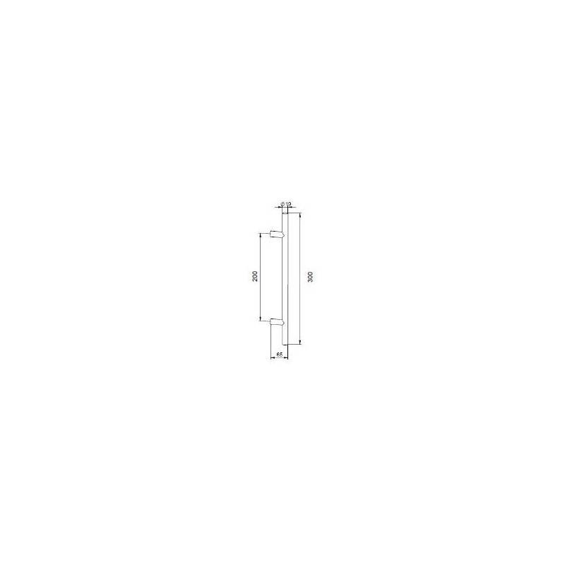 Unité poignée de tirage T "Modèle 51" diam.19 mm long:300 EA:200 noir mat