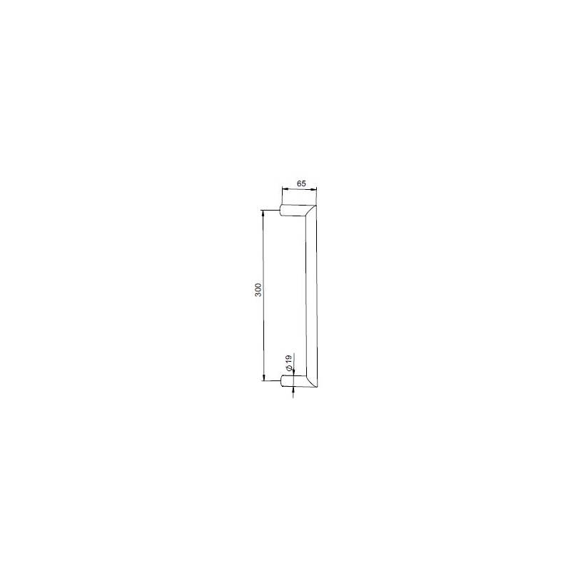 Unité poignée de tirage E "Modèle 55" diam.19 mm long:319 EA:300 inox brossé