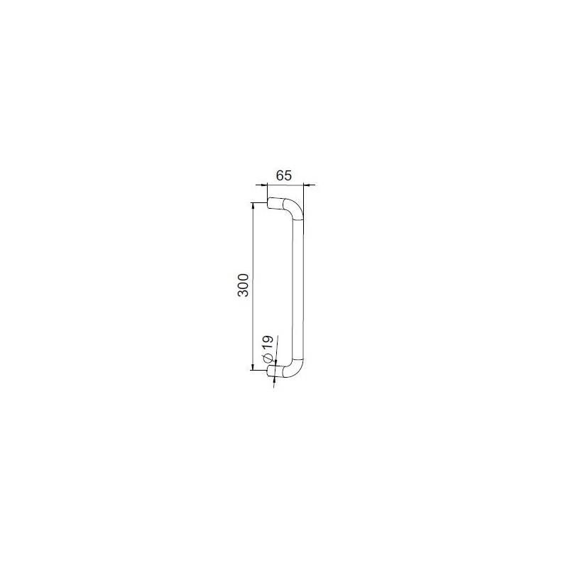 Unité poignée de tirage U "Modèle 53" diam.19 mm long:319 EA:300 noir mat