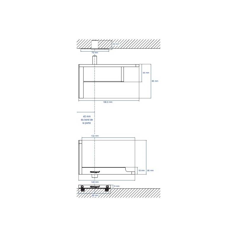 Ensemble pivots système ST ONE/TP40 18mm toutes plaques noires
