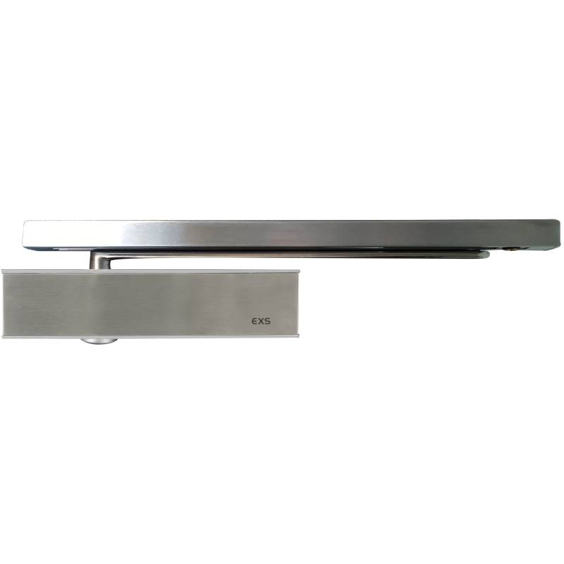 Ferme-porte EXS 410, capot 3 côtés inox, force 1-4, glissière inox