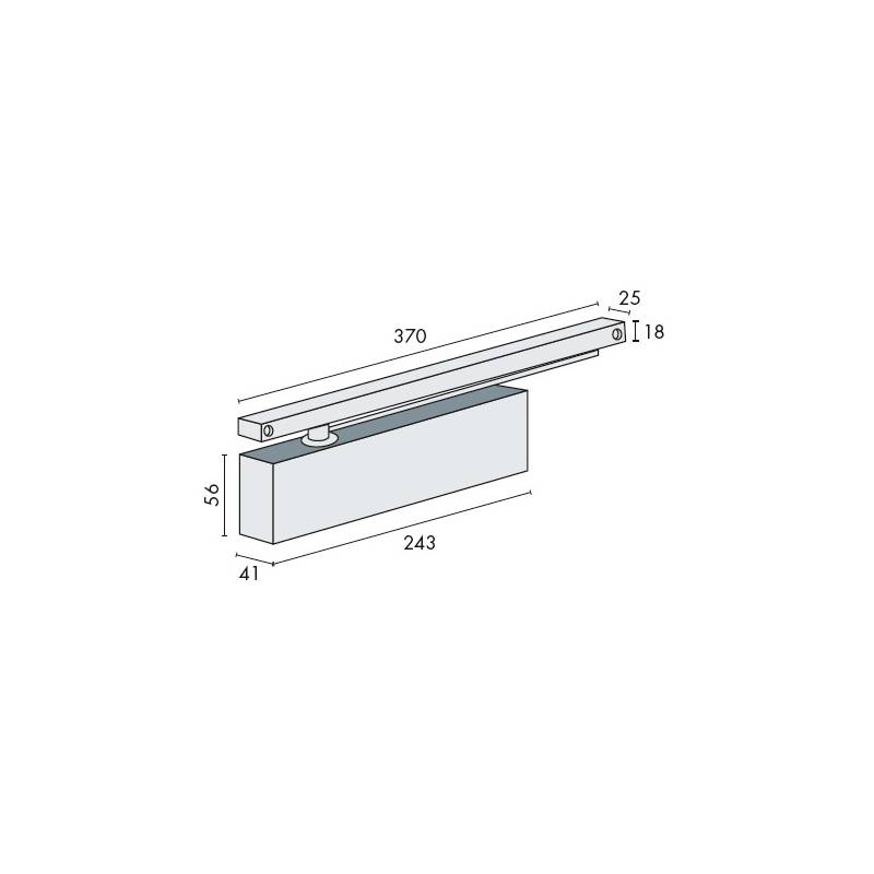 Ferme-porte EXS 410, capot 3 côtés inox, force 1-4, glissière inox