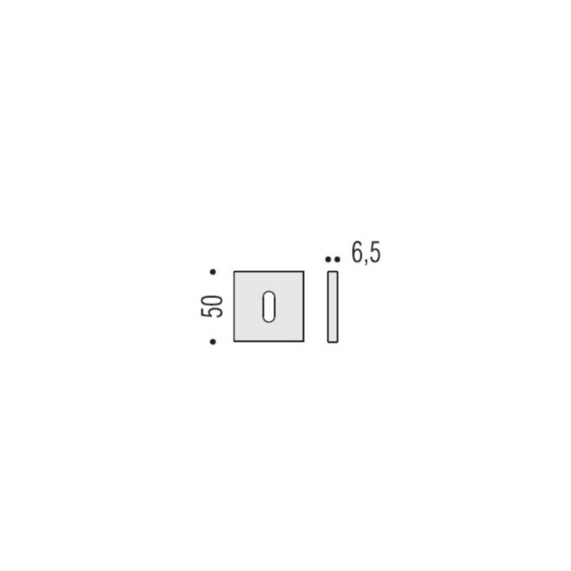 Paire de rosaces carrées clé L (CC6), graphite mat