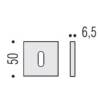 Paire de rosaces carrées clé L (CC6), graphite mat